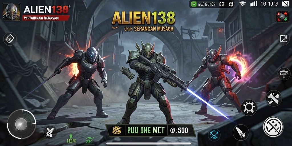 Tangkapan layar permainan ALIEN138 menampilkan serangan alien yang menarik.