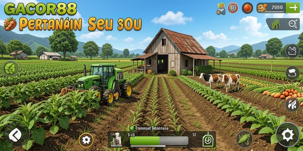 Tampilan menarik dari gameplay <strong>GACOR88</strong> yang menggambarkan keseruan berkebun.