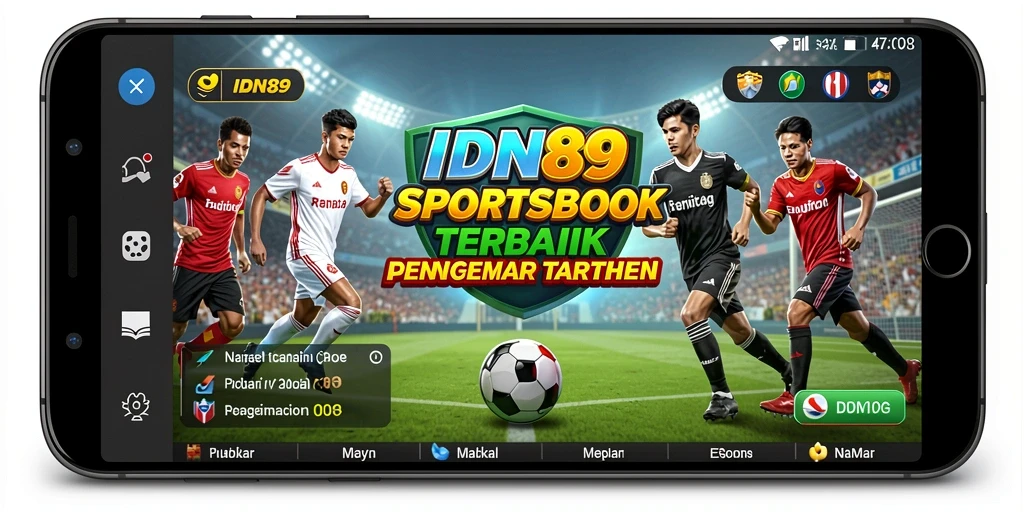Screenshot gameplay menunjukkan antarmuka Sportsbook yang menarik dan modern.