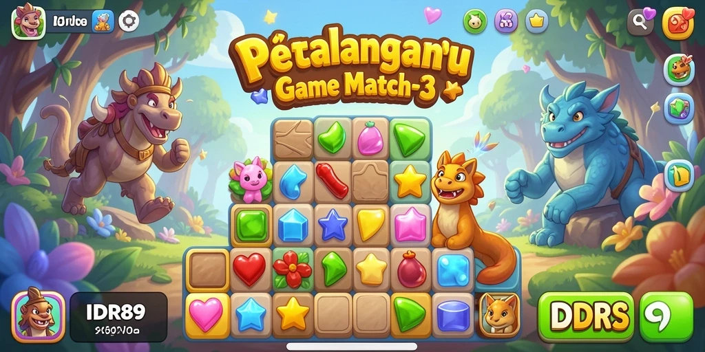 Tampilan gameplay seru dari game Match-3 IDR89.