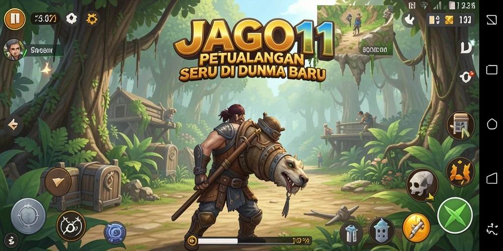 Screenshot gameplay JAGO11 yang menunjukkan keindahan dunia petualangan.
