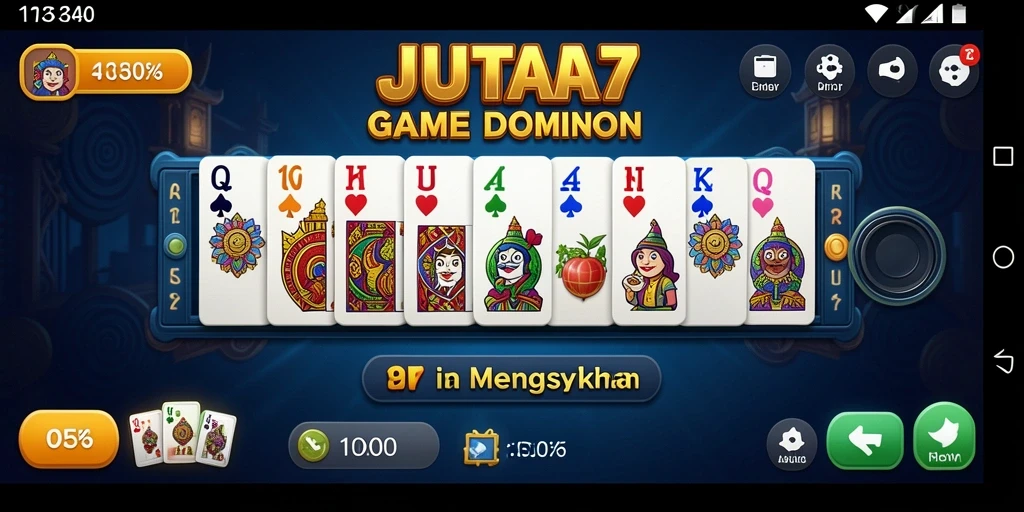 Tampilan gameplay seru dalam permainan Domino JUTA7.