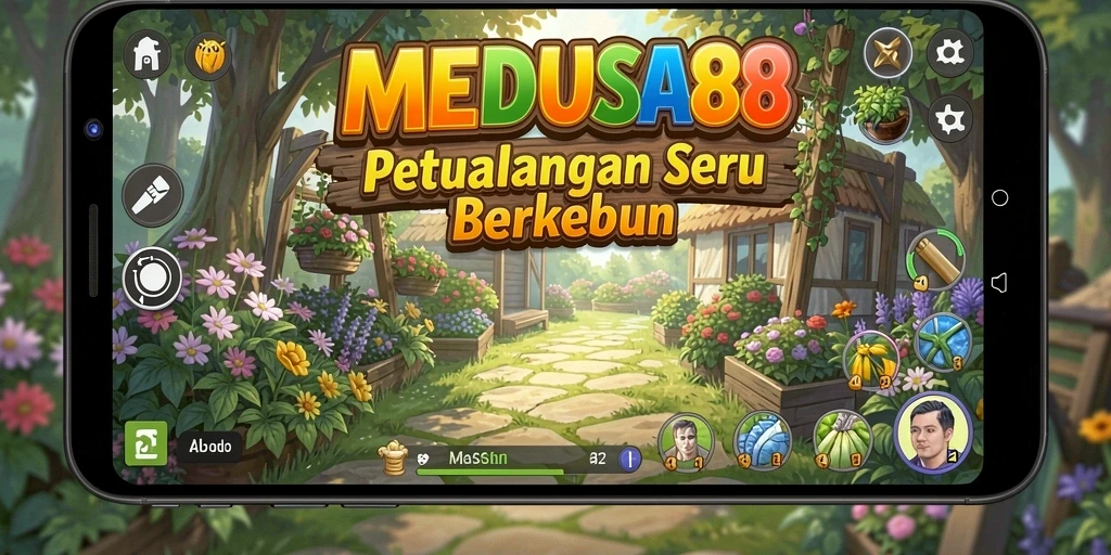 Tampilan menarik dari gameplay bertani di MEDUSA88.