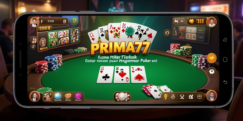 Tampilan permainan Poker yang mendebarkan dan interaktif di PRIMA77.