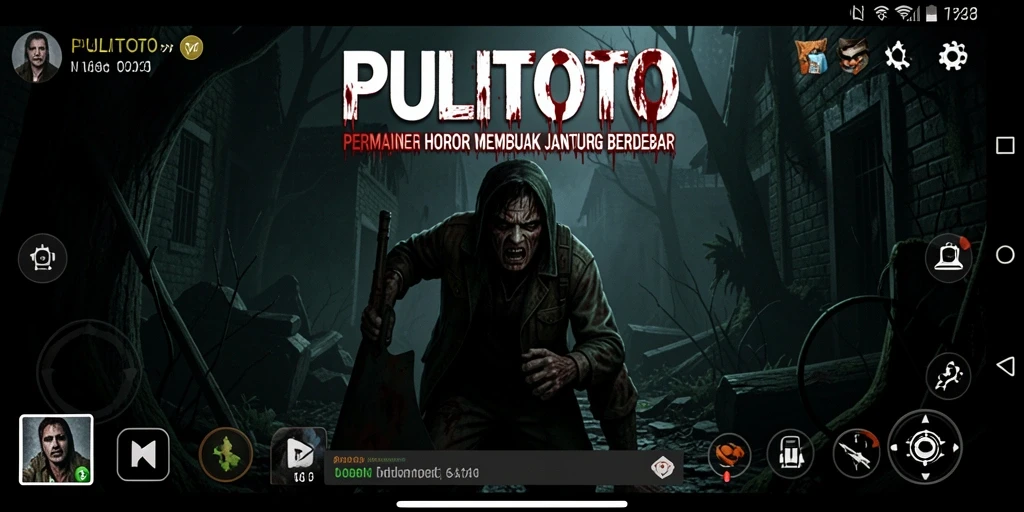 Screenshot menampilkan momen menegangkan dalam game horor PULITOTO.