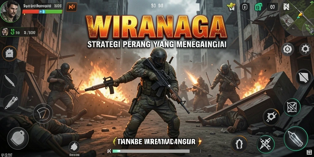 Tampilan gameplay menegangkan dalam WIRANAGA yang penuh strategi.